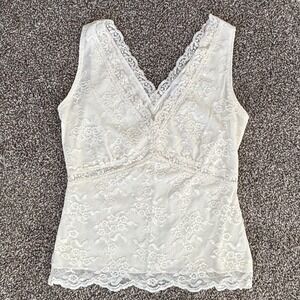 Lace Cami Size S (no size tag) Cream Ivory Coquette Cottagecore Baby Doll Y2K